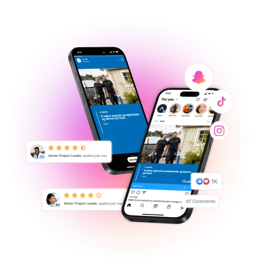 Ocab recruitment campaigns on social media
