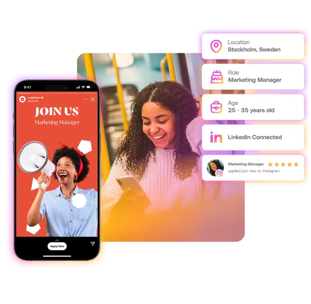Precision targeting by location, role, age and LinkedIn connection